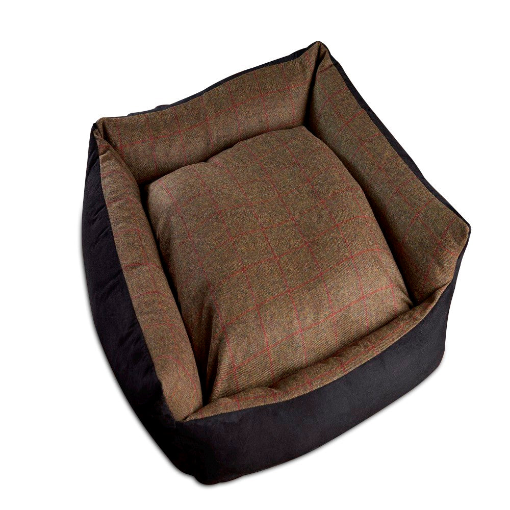 Olive - Classic Wool Tweed Cosy Dog Bed